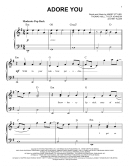 page one of Adore You (Easy Piano)