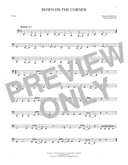 page one of Down On The Corner (Tuba Solo)