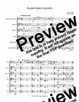 page one of Double Bass Concerto - Score and parts