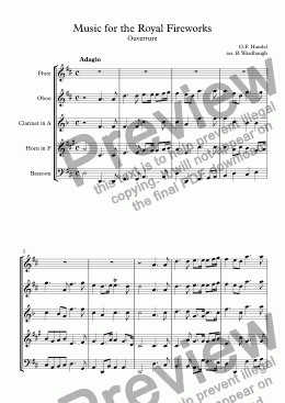 page one of Music for the Royal Fireworks