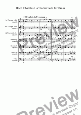 page one of Bach Chorales Harmonisations for Brass