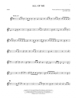 page one of All Of Me (Oboe Solo)