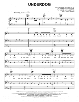 page one of Underdog (Piano, Vocal & Guitar Chords (Right-Hand Melody))