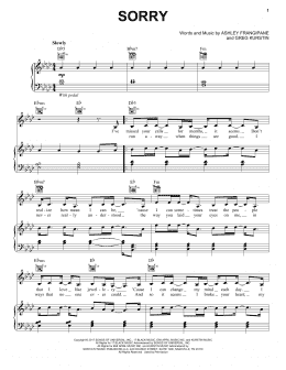 page one of Sorry (Piano, Vocal & Guitar Chords (Right-Hand Melody))