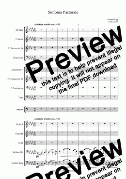 page one of Sinfonia Pastorale - Score and parts