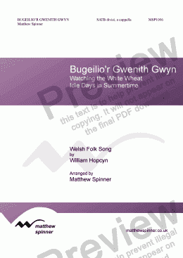 page one of Bugeilio'r Gwenith Gwyn