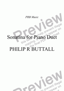 page one of Sonatina for Piano Duet