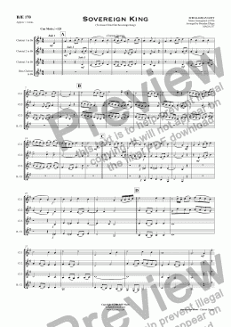 page one of Sovereign King - Clarinet Quartet