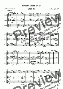page one of Giuliani: Northern Dances, Op. 147, Dance # 3 (for flute trio)