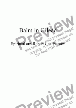 page one of There is a Balm in Gilead