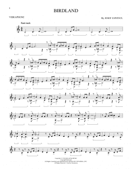 page one of Birdland (Vibraphone Solo)