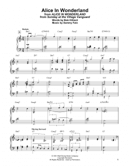 page one of Alice In Wonderland (Piano Solo)