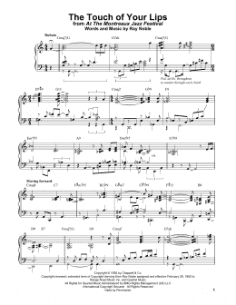 page one of The Touch Of Your Lips (Piano Solo)