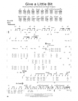 page one of Give A Little Bit (Guitar Cheat Sheet)