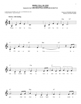 page one of When I Fall In Love (Easy Lead Sheet / Fake Book)