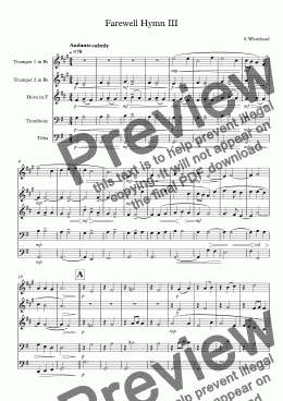 page one of Farewell Hymn III