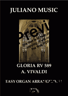 page one of GLORIA RV.589 (EASY ORGAN - C VERSION) - A. VIVALDI