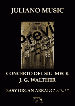 page one of CONCERTO DEL SIGNOR MECK (EASY ORGAN - C VERSION) - J. G. WALTHER