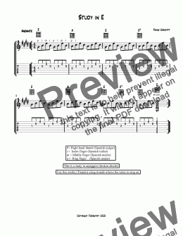 page one of Study in E  (3 chords)