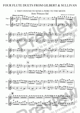 page one of Four  Duets from Gilbert & Sullivan
