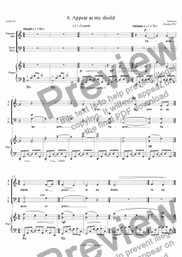 page one of Appear as my shield (Mixed Chorus, Piano)