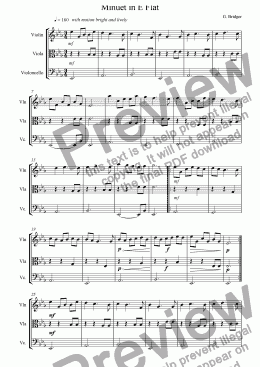 page one of Minuet in E flat