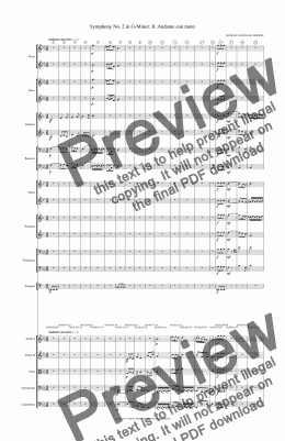 page one of Symphony No. 2, Movement 2 (Film orchestra version)