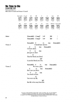 page one of No Time To Die (Guitar Chords/Lyrics)