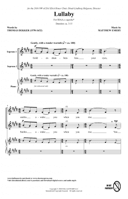 page one of Lullaby (SSAA Choir)