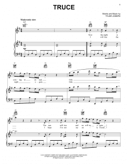 page one of Truce (Piano, Vocal & Guitar Chords (Right-Hand Melody))