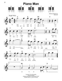 page one of Piano Man (Super Easy Piano)