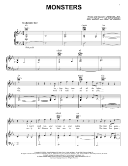 page one of Monsters (Piano, Vocal & Guitar Chords (Right-Hand Melody))