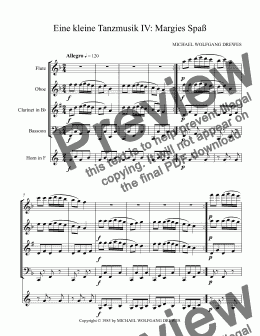 page one of Eine kleine Tanzmusik IV: Margies Spaß