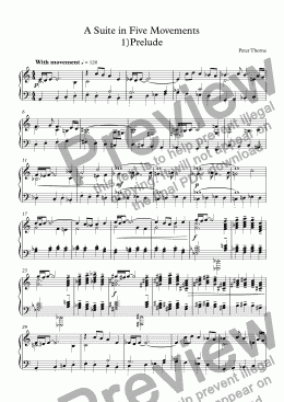 page one of suite in 5 movements