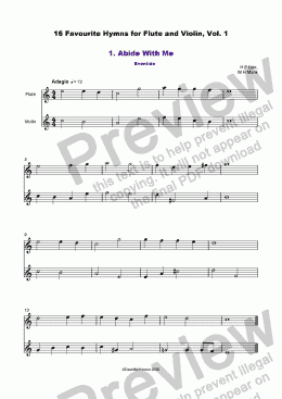 page one of 16 Favourite Hymns Vol.1 for Flute and Violin Duet