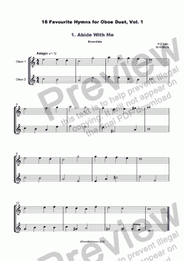 page one of 16 Favourite Hymns Vol.1 for Oboe Duet