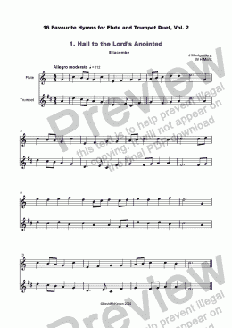 page one of 16 Favourite Hymns Vol.2 for Flute and Trumpet Duet