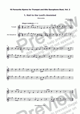 page one of 16 Favourite Hymns Vol.2 for Trumpet and Alto Saxophone  Duet