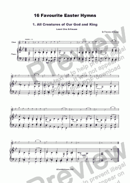 page one of 16 Favourite Easter Hymns for solo Oboe and Piano