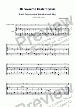 page one of 16 Favourite Easter Hymns for solo Euphonium and Piano