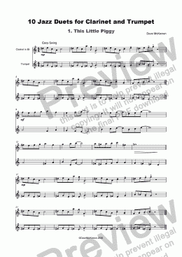 page one of 10 Jazz Duets for Clarinet and Trumpet