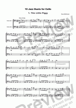 page one of 10 Jazz Duets for Cello