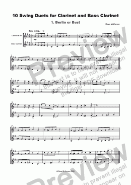 page one of 10 Swing Duets for Clarinet and Bass Clarinet