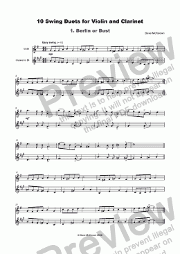 page one of 10 Swing Duets for Violin and Clarinet