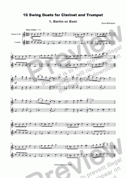 page one of 10 Swing Duets for Clarinet and Trumpet