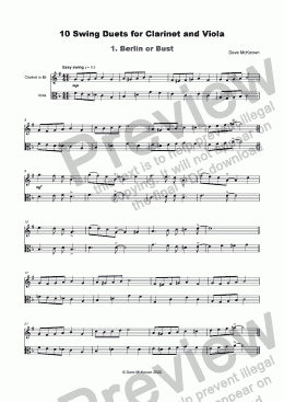 page one of 10 Swing Duets for Clarinet and Viola