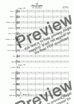 page one of The Apocrypha: Concerto for Flute & Orchestra (Movement II) - Passacaglia: The Affirmation