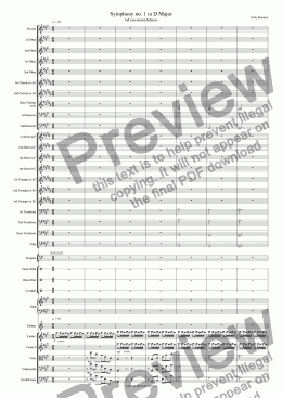 page one of Symphony no. 1 in D Major, 3rd movement