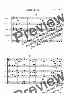 page one of Bridal March - Wedding Music for Brass
