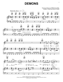 page one of Demons (Piano, Vocal & Guitar Chords (Right-Hand Melody))